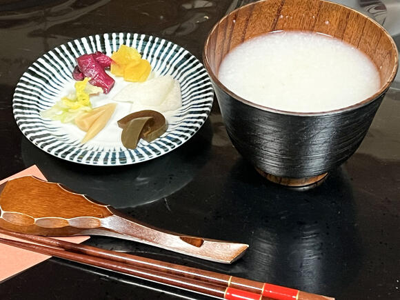 精進モーニングのお粥